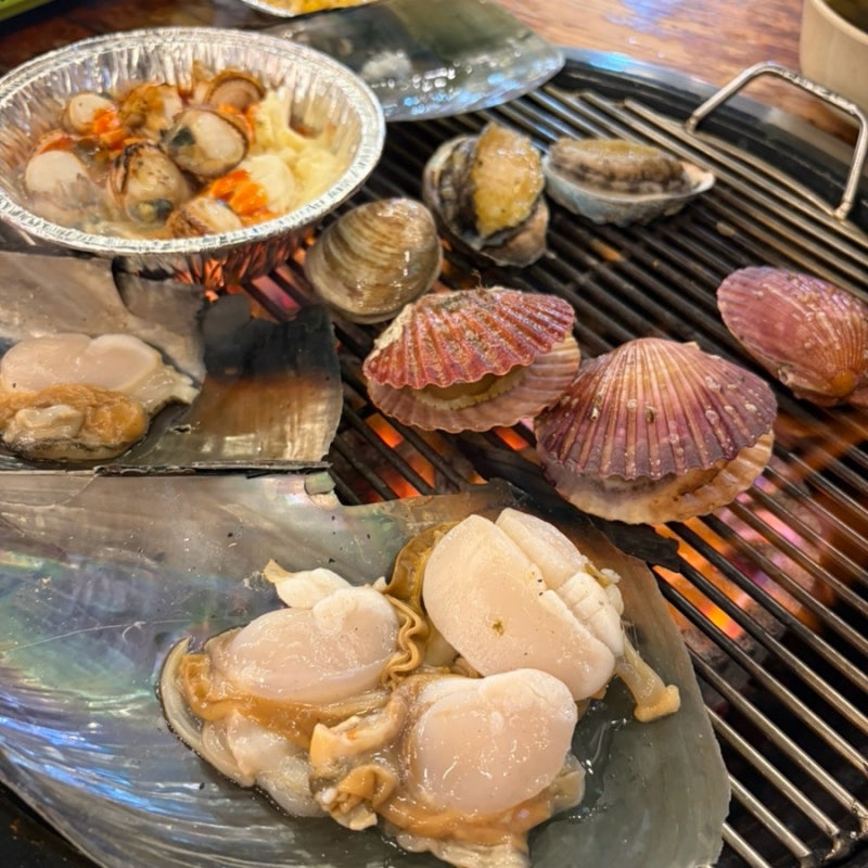 대천해수욕장 맛집 왕건조개타운 :: 조개구이와 삼겹살, 목살이 무제한!