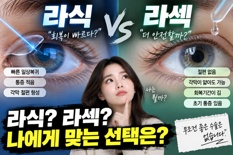 라식이 좋을까 라섹이 좋을까? 회복기간만 보고 고르면 안 되는 이유