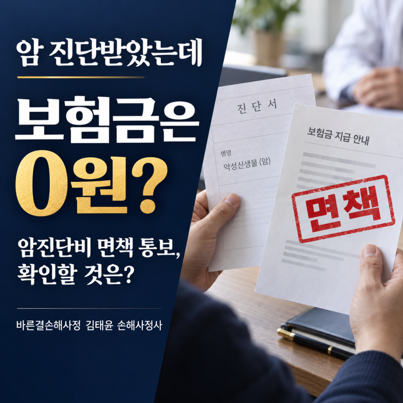 암진단비 면책 통보, 보험사가 지급하지 않는다는 이유부터 확인하세요