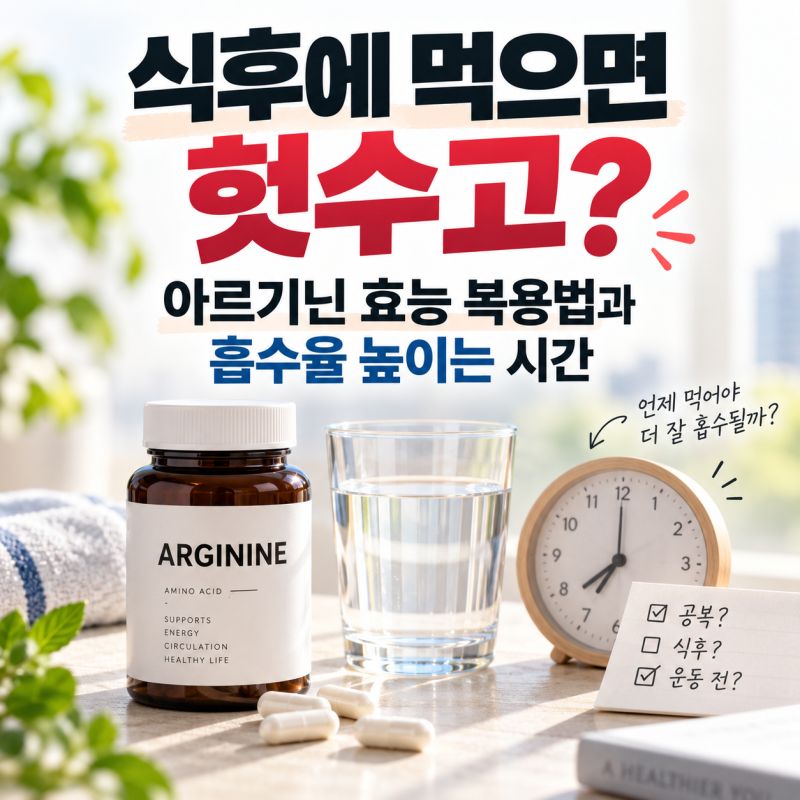 “운동 전 아르기닌, 아무 때나 먹으면 될까?” 시간대별 차이