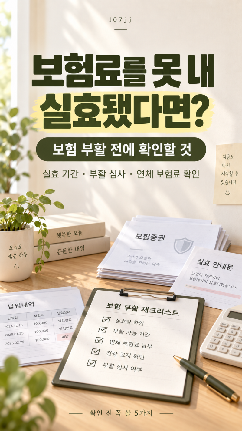 보험료를 못 내 실효됐다면? 보험 부활 전에 꼭 확인할 것