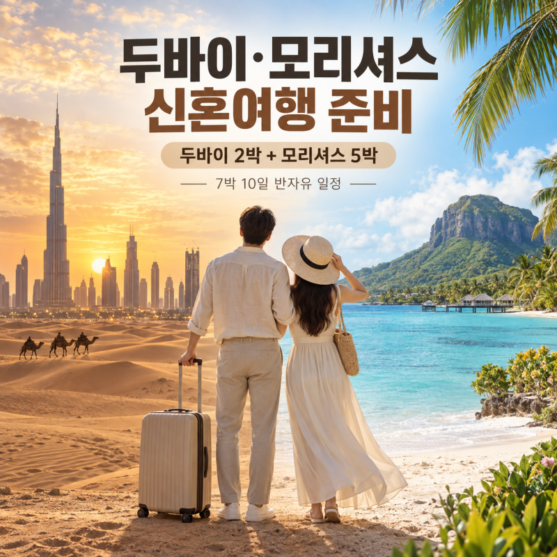 두바이 2박 모리셔스 5박 신혼여행 준비｜7박 10일 반자유 일정