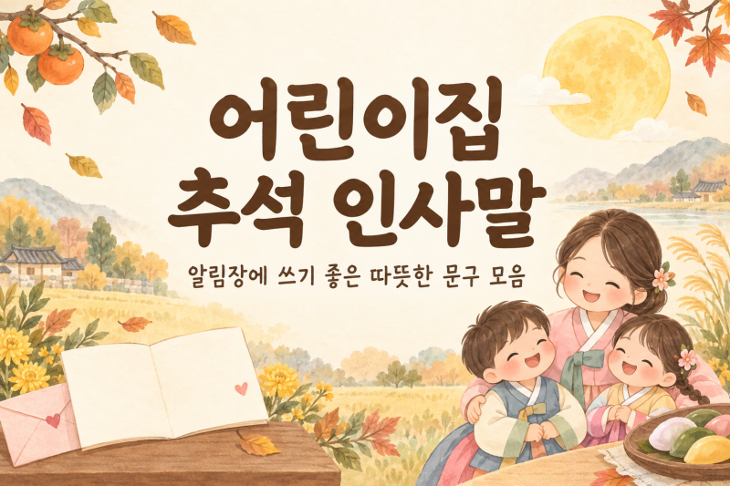 어린이집 추석 인사말, 알림장에 쓰기 좋은 따뜻한 문구 모음