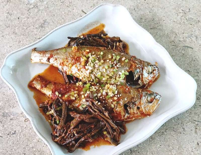 고사리 조기조림 삶은 고사리 생선 조림 조기찜 만드는 법