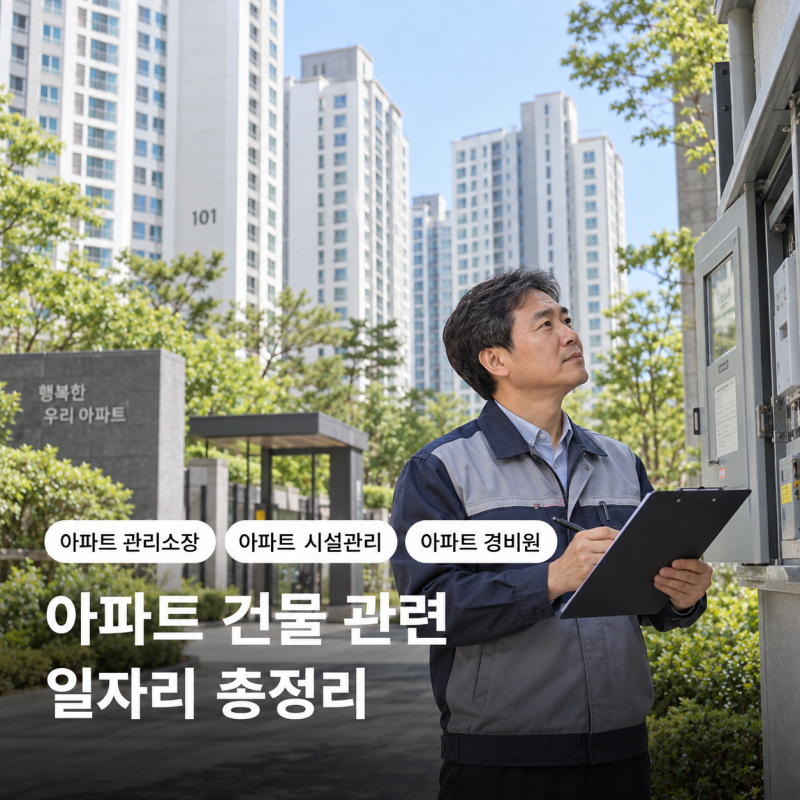 아파트· 건물 관련 일자리 뭐가 다를까? 관리소장·시설관리·경비 월급·자격증 비교