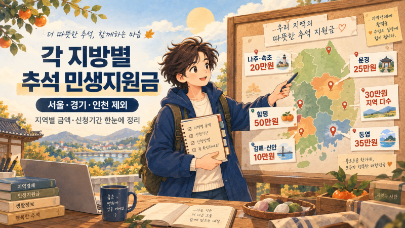 26년 각 지방별 추석 민생지원금 총정리｜서울·경기·인천 제외