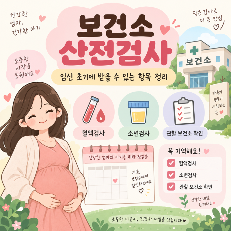 보건소 산전검사 임신 초기에 받는 항목 정리!