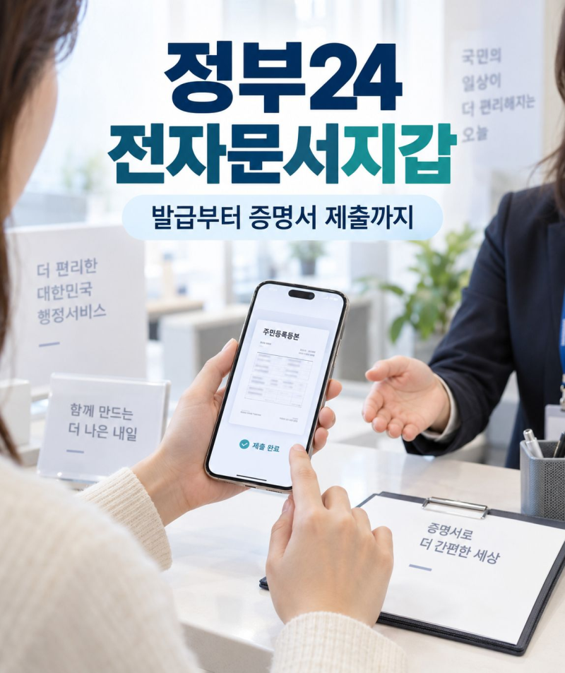정부24 전자문서지갑 발급하고 증명서 제출하는 방법