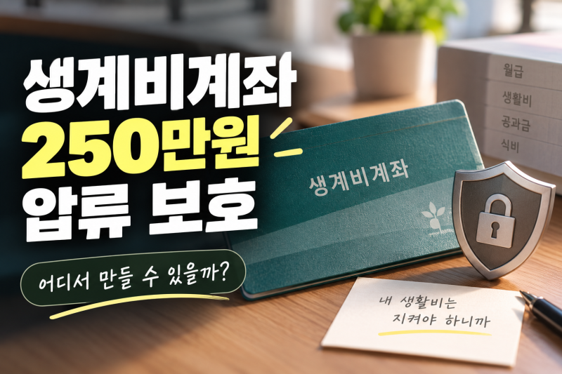 생계비계좌 입금한도 250만원｜압류 보호·개설 은행·농협·우체국 총정리