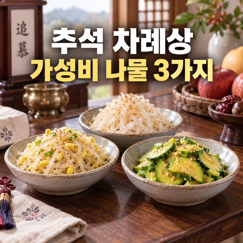 "추석 차례상 가성비 나물반찬 3가지" 부담 줄이고 맛있게 준비하는 법