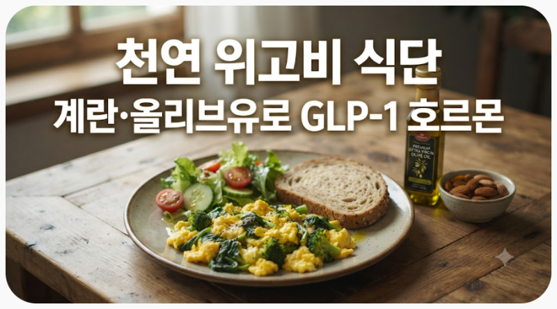천연 위고비 식단 원리와 조합법｜계란·올리브유로 GLP-1 호르몬 분비 늘리는 법