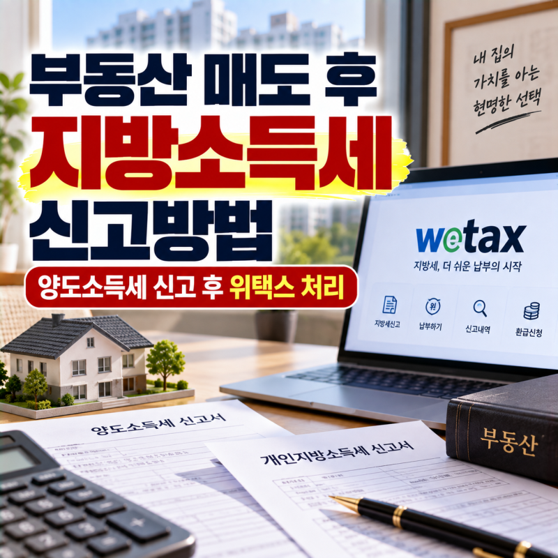 부동산 매도 후 개인지방소득세 신고방법｜양도소득세 신고 후 위택스 처리방법