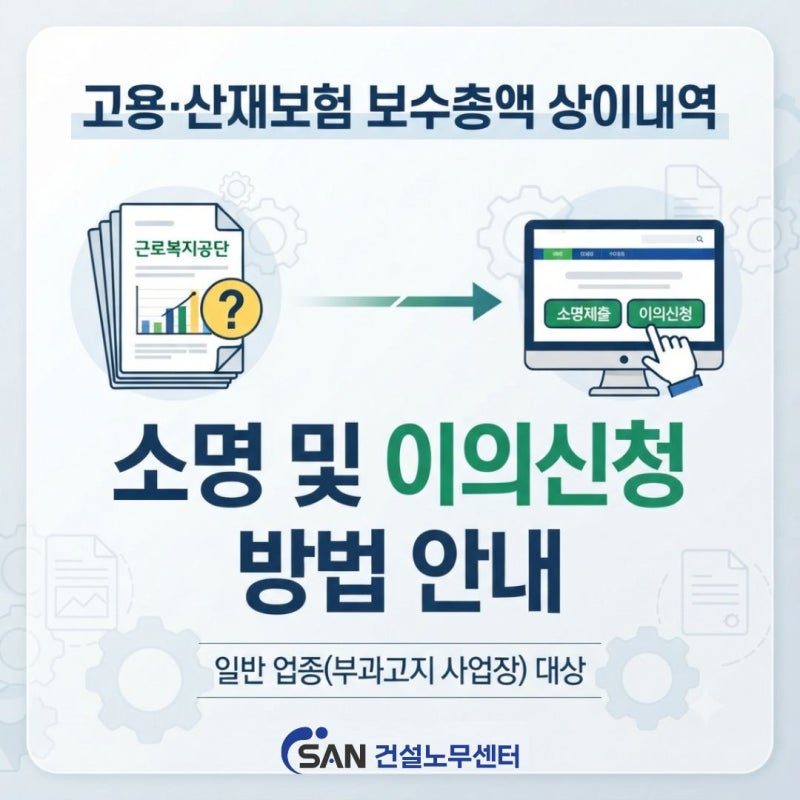 고용/산재 보수총액 상이내역 소명 및 이의신청 방법