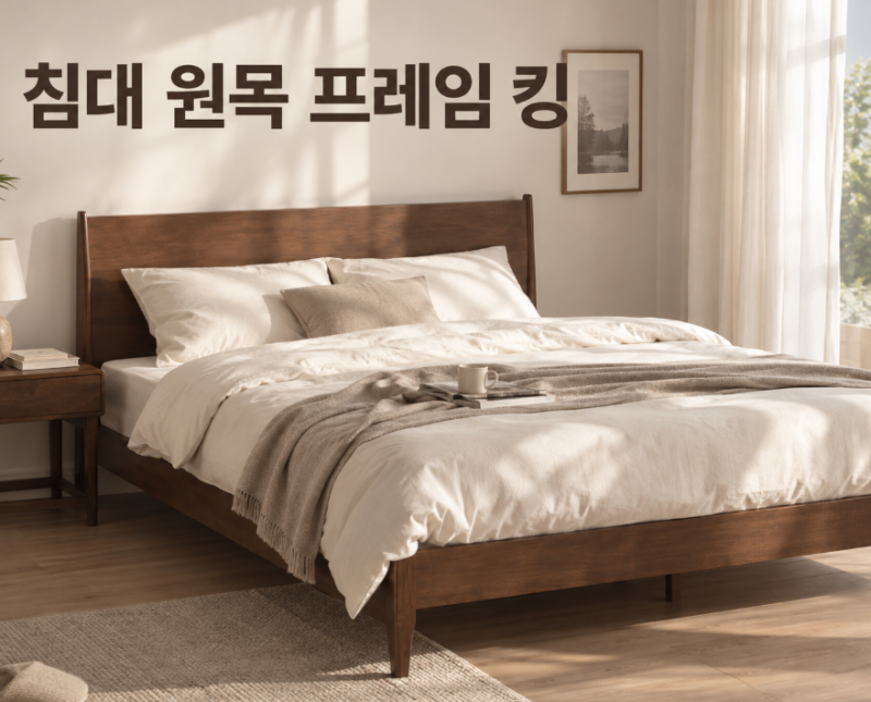 침대 원목 프레임 킹 사이즈, 넓고 안정감 있는 고무나무 침대 고르기