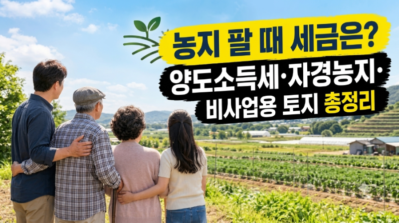농지 팔 때 세금은?｜농지 양도소득세·자경농지·비사업용 토지 총정리