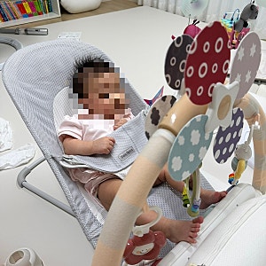 아기체육관 사용시기 언제부터? 3개월 아기 베이비뵨 바운서 조합