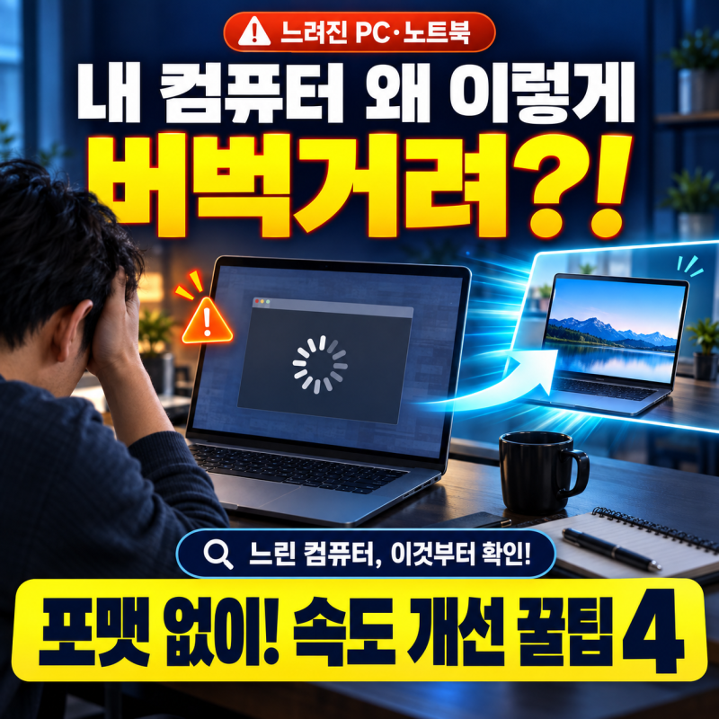 "내 컴퓨터 왜 이렇게 버벅거리지?" 포맷 없이 느려진 컴퓨터/노트북 속도 5배 빠르게 하는 4....
