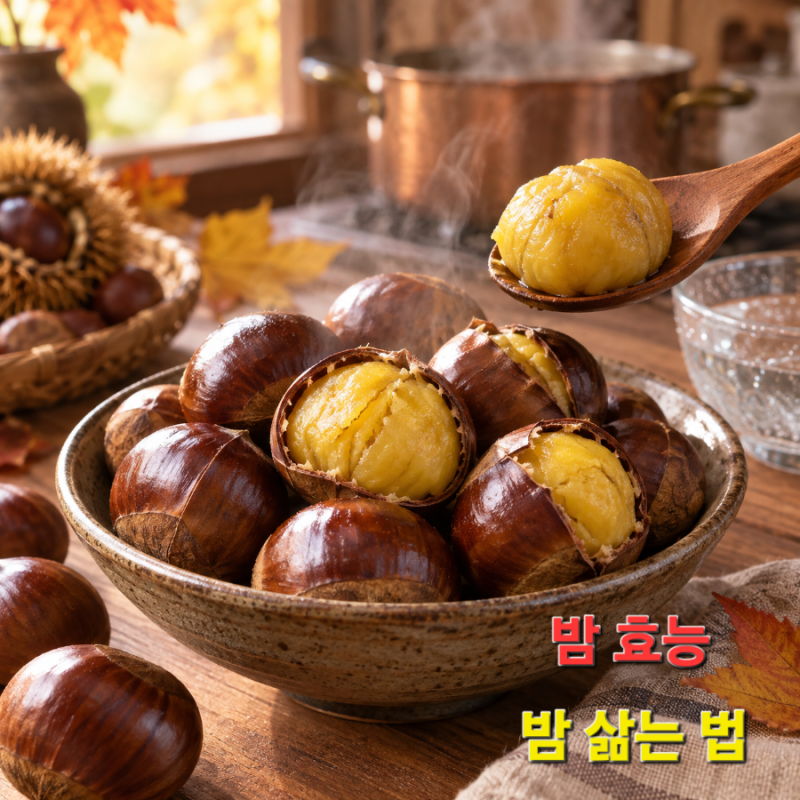 밤 효능 알고 먹으면 더 맛있는 밤 삶는 법 (시간·물 비율 총정리)