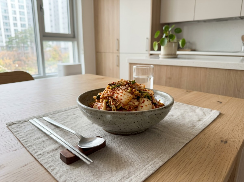 류수영 알배기배추 겉절이, 안 절이고 바로 무치는데 칼국수집 그 맛이