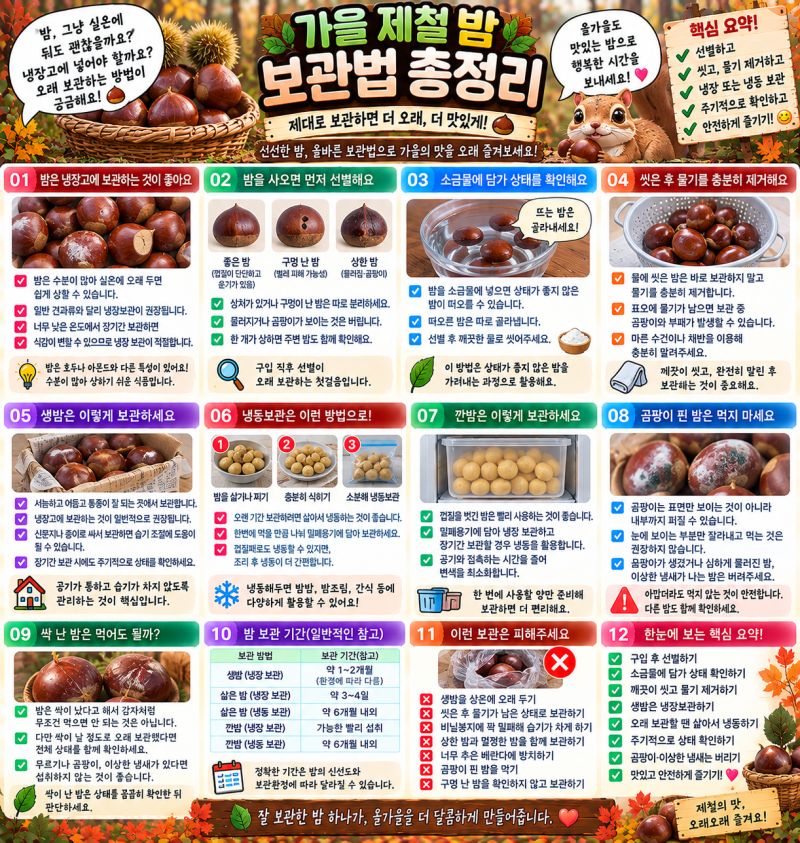 밤은 실온에 두면 안 될까? 생밤 오래 보관하는 방법 알아보기