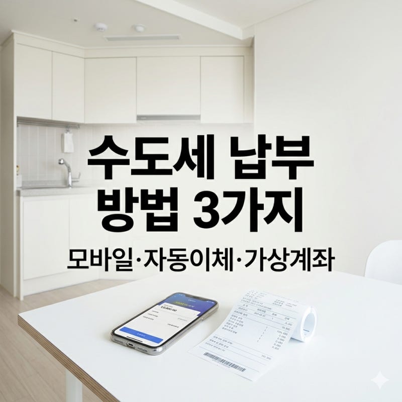 원룸 수도세 납부 방법 총정리ㅣ모바일 결제 및 자동이체로 연체 방지하는 꿀팁