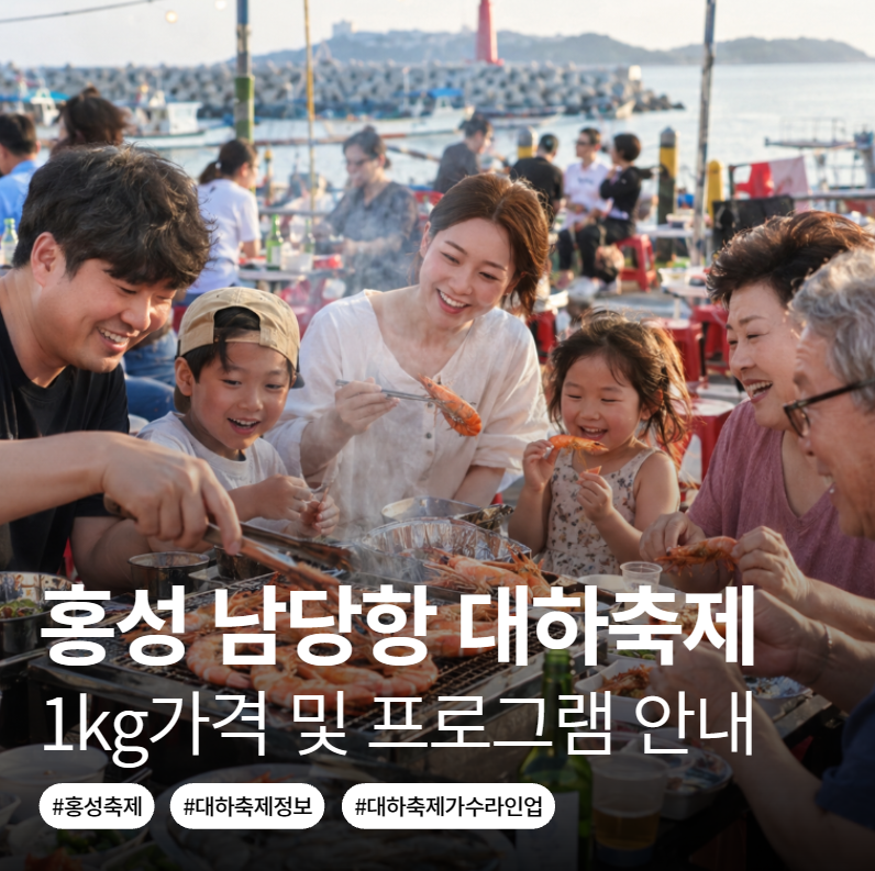 2026 홍성 남당항 대하축제 기본정보 및 1kg 가격 체험안내 가수 라인업
