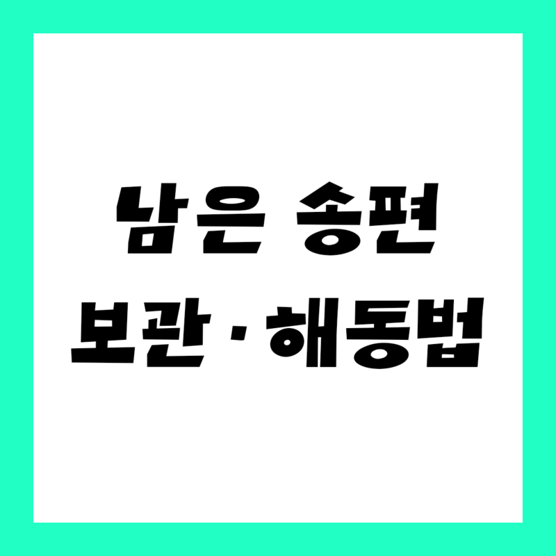 송편 냉동보관, 자연해동 피하고 찜기 해동 방법까지