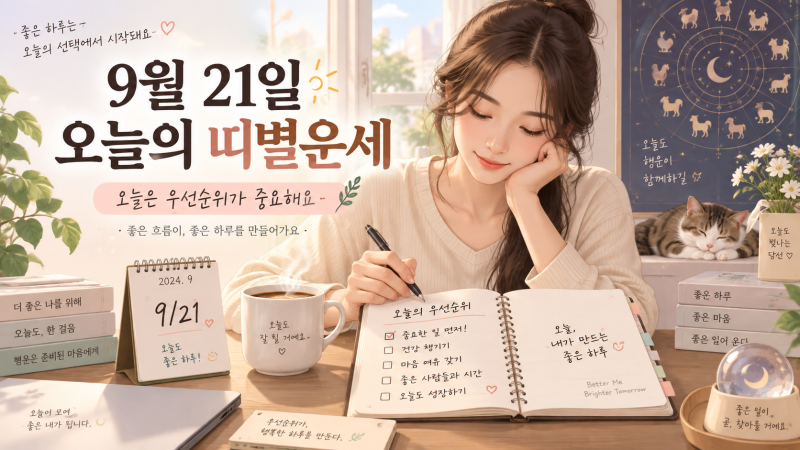 2026년 9월 21일 오늘의 띠별운세 총정리
