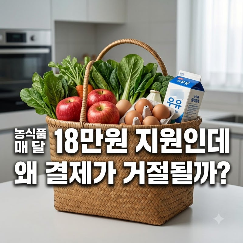 농식품 바우처 매달 18만원 지원인데 왜 결제가 거절될까?