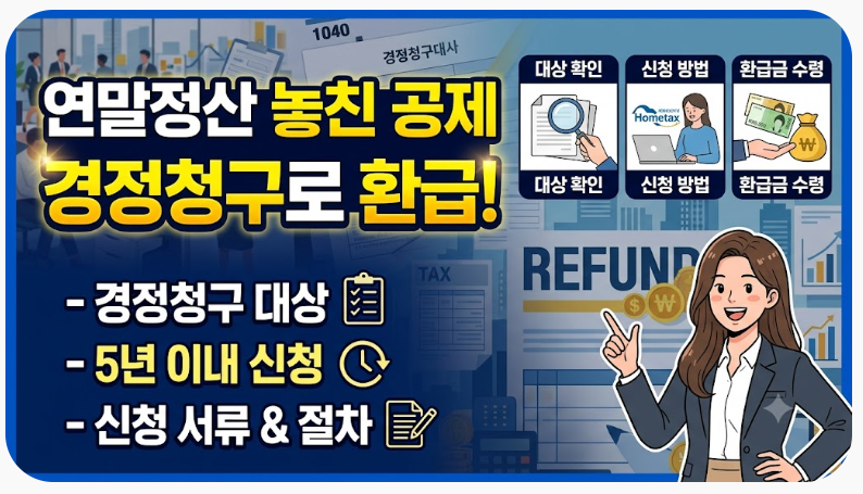 연말정산 놓친 공제 환급받는 법｜경정청구 대상과 신청방법 총정리