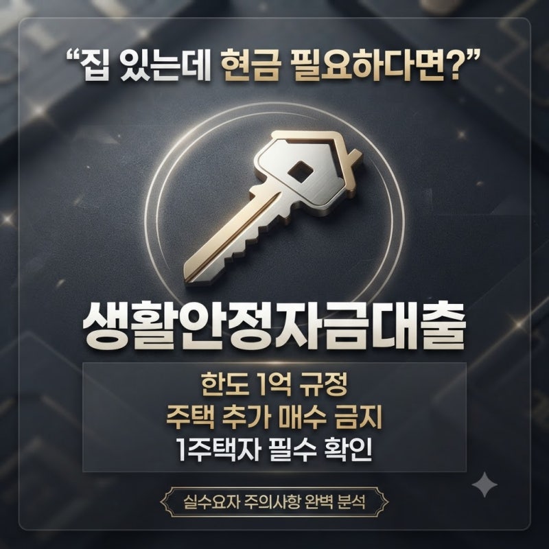 1주택자 생활안정자금대출 조건과 한도, 추가 주택 매수 금지 약정 총정리