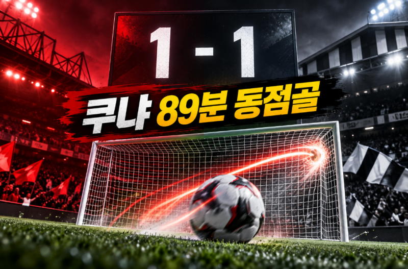 맨유 풀럼 1-1, 쿠냐 89분 동점골에도 리그 3경기 무승…5경기 승점 5