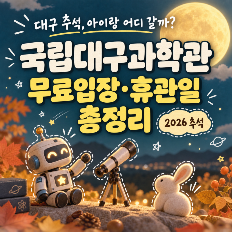 대구 추석 아이랑 가볼만한곳, 국립대구과학관 무료입장·휴관일