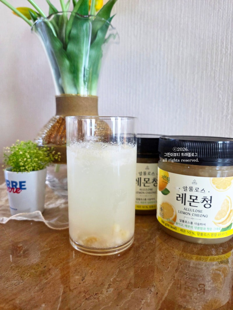 저당 저칼로리 자연원 레몬청으로 레모네이드만들기