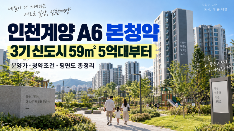인천계양 A6 본청약 시작…3기 신도시 분양가·청약조건·평면도 총정리