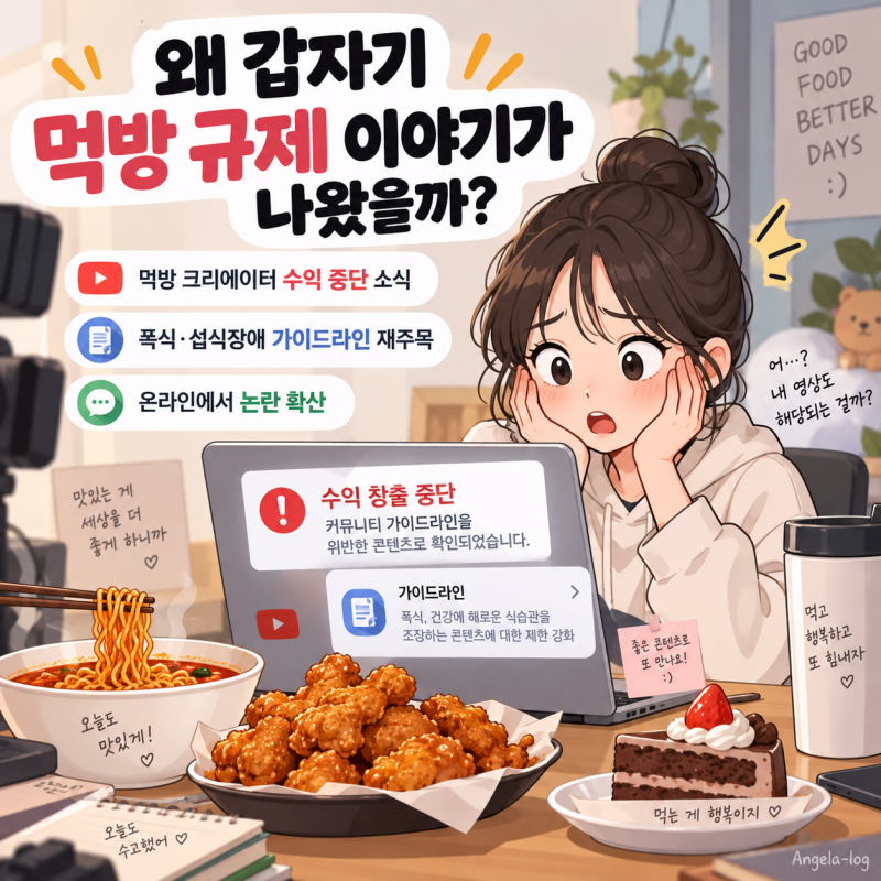 “먹방 이제 못 하나?” 유튜브 폭식 콘텐츠 규제 논란, 수익 중단 기준과 이유 총정리