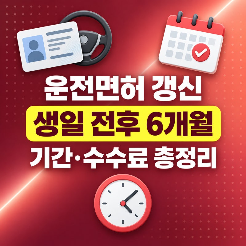 운전면허 갱신·적성검사 방법 2026 | 생일 전후 6개월 새 기간·수수료·온라인 신청·과태료 ....