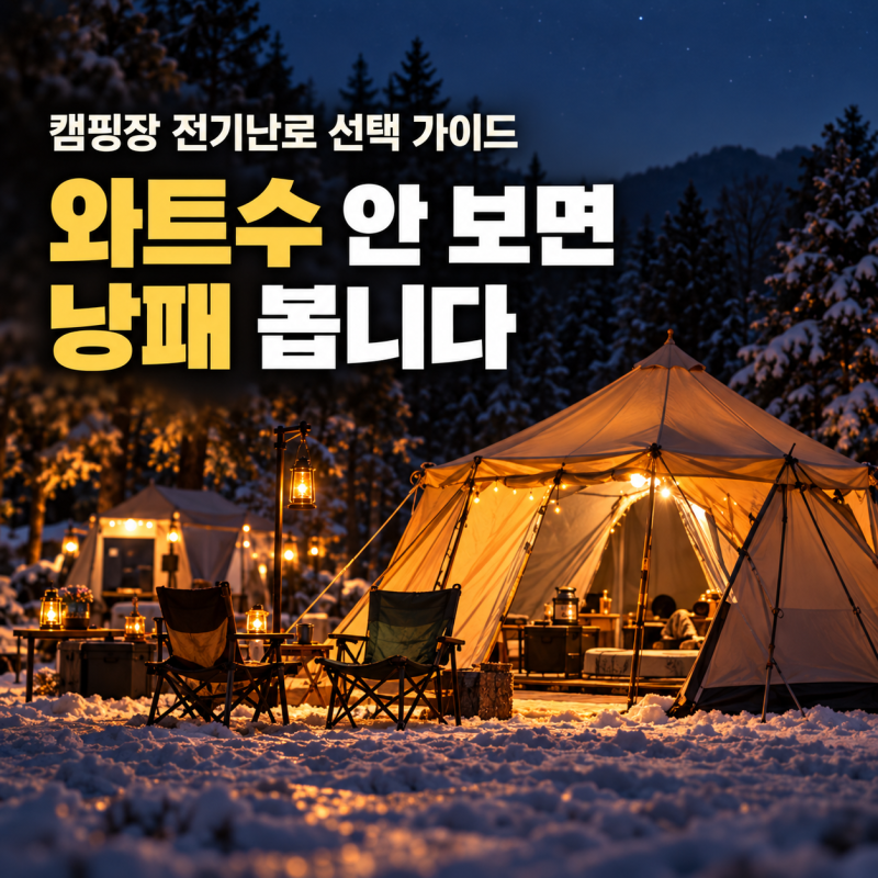 캠핑장 전기난로, 와트수 안 보고 샀다가 낭패 봅니다