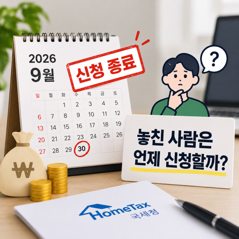 2026 근로장려금 9월 반기신청 종료 놓친 사람은 언제 신청할까?