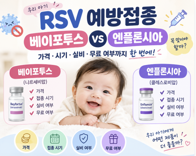 아기 RSV 예방접종 꼭 맞아야 할까? 고민하는 부모님이시라면? 베이포투스 vs 엔플론시아 가격....