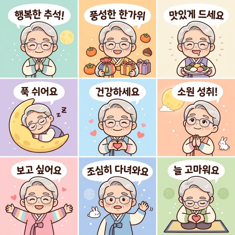 내 사진으로 추석 이모티콘 부터 인사 카드 만들기