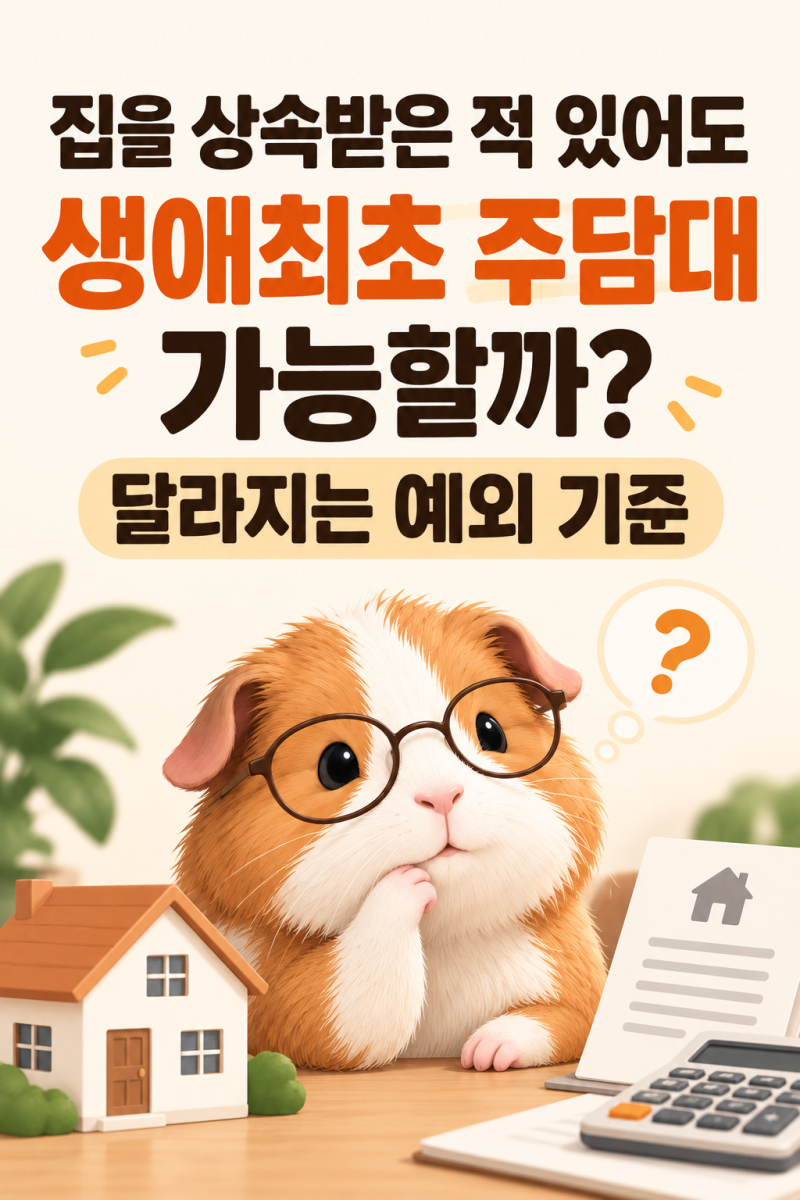 집을 상속받은 적 있어도 생애최초 주담대 가능할까? 달라지는 예외 기준