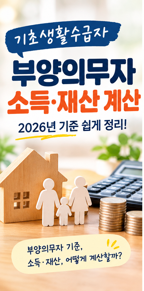 부양의무자 소득·재산 계산｜2026년 기초생활수급자 부양의무자 기준 쉽게 정리