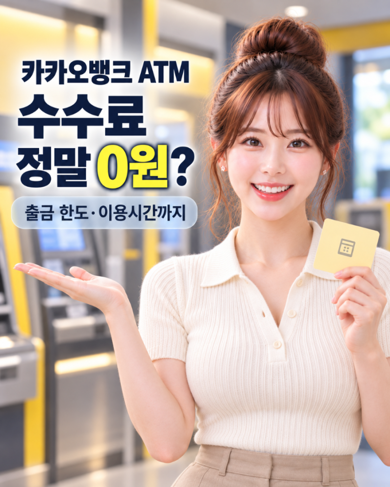 카카오뱅크 ATM 수수료 정말 0원? 출금 한도·이용시간·주의사항