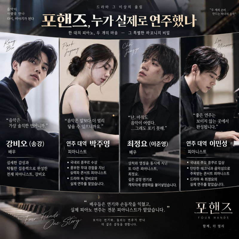 포핸즈 송강 피아노 진짜 친 걸까? ‘피아노 연주 대역’은 여자 피아니스트!