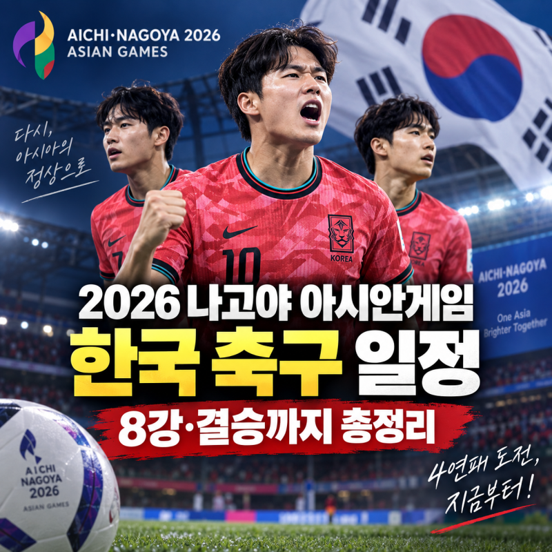 2026 나고야 아시안게임 한국 축구 일정 및 대진 총정리, 대표팀 사우디전 경기시간·8강·4강·....