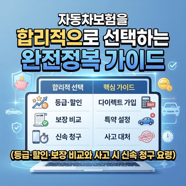 자동차보험을 합리적으로 선택하는 완전정복 가이드 (등급·할인·보장 비교와 사고 시 신속 ....