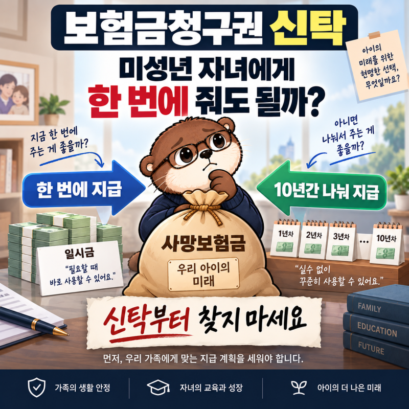 보험금청구권 신탁, 미성년 자녀 사망보험금은 한 번에 주는 게 맞을까?