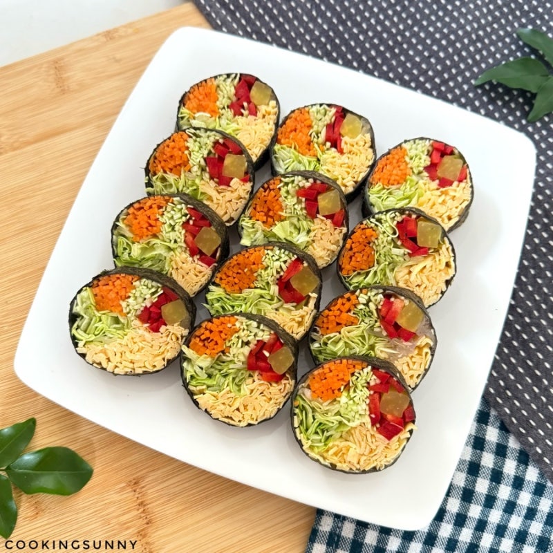 “김밥에 라이스페이퍼를 넣고 싸보세요! 살 찔 걱정 없어요!” 다이어트 라이스페이퍼 김밥