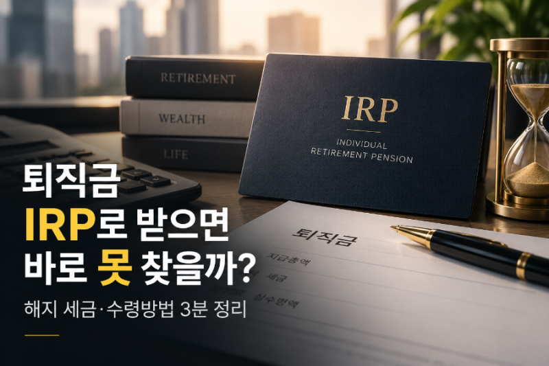 퇴직금 IRP로 받으면 바로 못 찾을까?｜해지 세금·수령방법 총정리